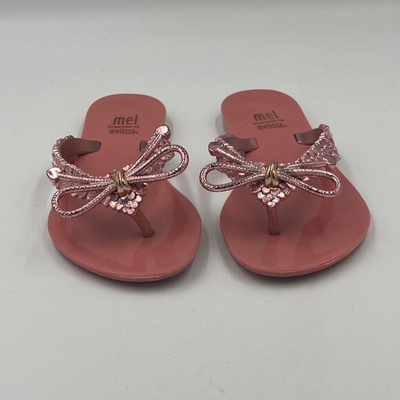Mini Melissa Mel Harmonic Chrome III Rose Gold Sandals Little Girl sz 13 - Picture 2 of 9